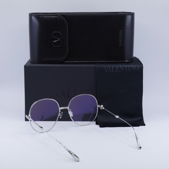 Valentino V-STUD-III VLX-136B Eyeglasses Silver 56mm Round Frame - Picture 10 of 10